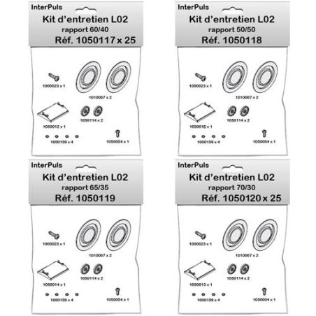 Kit entretien pour Pulsateur Interpuls L02 rapport 60/40