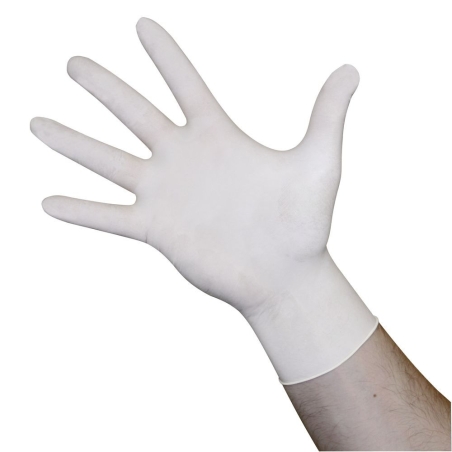 Gants d'examen latex poudré- S 6-7 non poudré