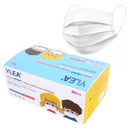 Masque ENFANT 3 plis - Ylea - Par 50