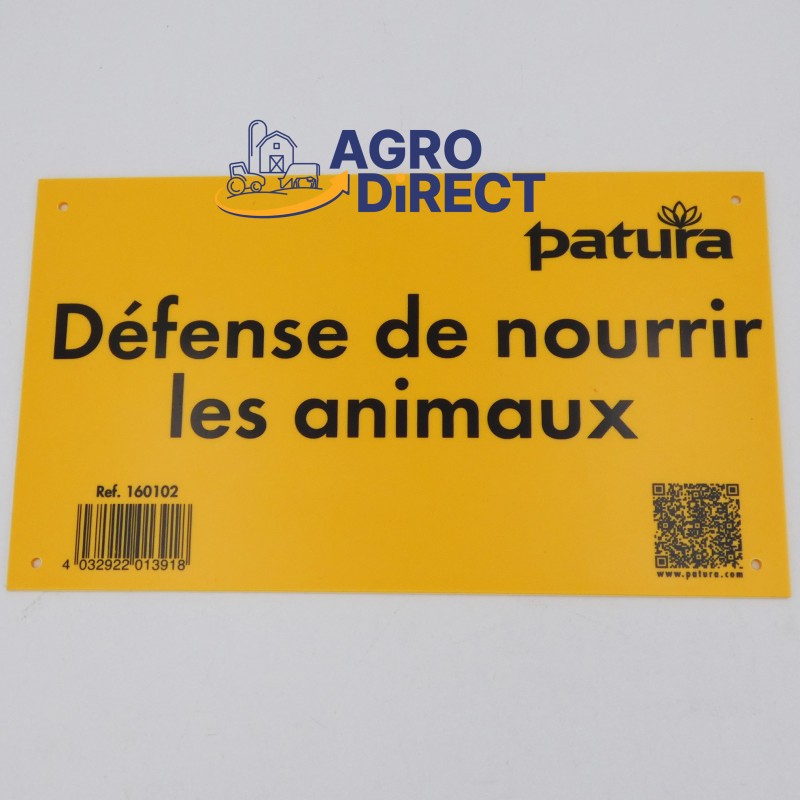 Plaque - Défense de nourrir les animaux