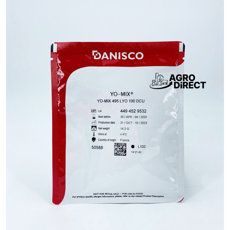 Ferment thermophile Yomix 495 en 10 ou 100 DCU pour yaourt | Agro direct