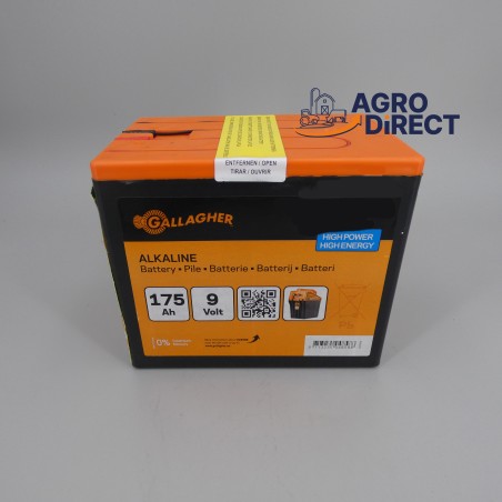 Pile alcaline 9 Volts - 175 Ah- Gallagher