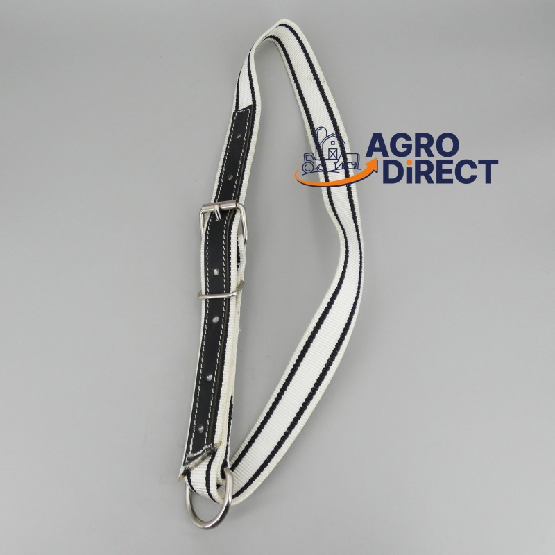 Collier vache en nylon double noir et blanc