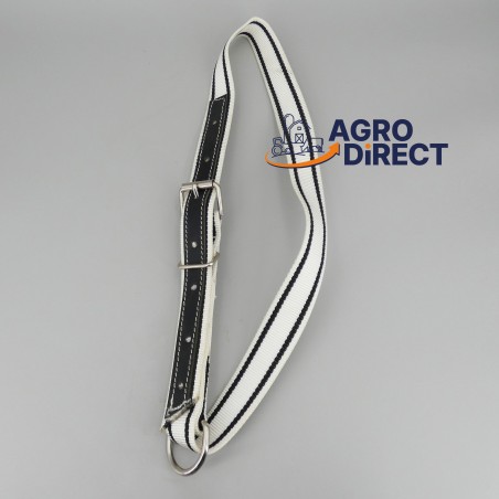 Collier vache en nylon double noir et blanc